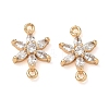 Brass Pave Clear Cubic Zirconia Connector Charms CU-CBA3F77-07G-1