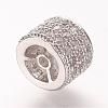 Brass Micro Pave Cubic Zirconia Beads ZIRC-L061-28P-2