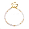 Natural Rose Quartz & Rainbow Moonstone Faceted Round Beaded Bracelets BJEW-JB11205-1