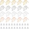 40Pcs 4 Colors 201 Stainless Steel Stud Earring Findings STAS-DC0009-82-1