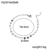 304 Stainless Steel Flat Sequin Chains Bracelets BJEW-OY001-03P-2