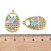 Easter Alloy Enamel Pendants ENAM-E360-01G-02-3