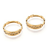 Ion Plating(IP) 304 Stainless Steel Word Good Luck Adjustable Ring for Women RJEW-T027-13G-2