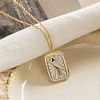 Brass Micro Pave Clear Cubic Zirconia Medal Pendant Necklaces FS-WGD45DE-04-1