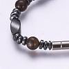 Non-Magnetic Synthetic Hematite Beaded Bracelets BJEW-P178-12-3