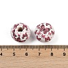 Painted Wood European Beads WOOD-F017-04G-3
