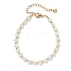 Natural Freshwater Shell & Natural Cultured Freshwater Pearl Rondelle Beaded Bracelets for Women BJEW-JB13281-2