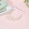 Polyester with Plastic Pearl and Acrylic Flower Hairband for Bride Wedding Bridal Veil Hair Accessories Hair Vine OHAR-WH20010-04S-3