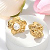 304 Stainless Steel ABS Imitation Pearls Stud Earrings for Women STAS-Z117-05G-3