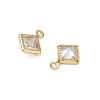 Brass Pave Clear Cubic Zirconia Charms CU-CBAD360-04G-02-2