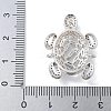 Rack Plating Brass Clear Cubic Zirconia Turtle Connector Charms KK-A234-054P-3