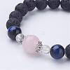 Natural Lava Rock Stretch Bracelets BJEW-JB03172-3