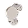Hollow Cross 304 Stainless Steel Cuff Ring Components SA-CBA098D-02P-C-1