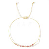 Bohemian Style Natural Rose Quartz Beads Braided Beads for Women Men OT8254-5-1