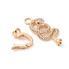 Brass Micro Pave Cubic Zirconia Fold Over Clasps KK-D360-13G-2