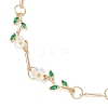 Brass Micro Pave Cubic Zirconia Dangle Stud Earrings & Chain Necklace Sets SJEW-JS01323-7