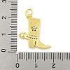 Cowboy Boots Rack Plating Brass Micro Pave Clear Cubic Zirconia Pendants X-KK-Z053-05G-3