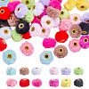 48Pcs 12 Colors Velvet Imitation Rabbit Fur European Beads FIND-SZ0019-28-1
