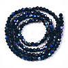 Opaque Solid Color Electroplate Glass Beads Strands EGLA-A039-P2mm-L09-3
