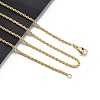 2mm Brass Rope Chain Necklaces for Men Women NJEW-G160-18G-2