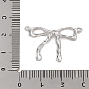 Non-Tarnish 304 Stainless Steel Textured Bowknot Links Connector Charms STAS-S125-03P-3