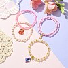 4Pcs 4 Style Natural Rose Quartz & Glass Beaded Stretch Bracelets Set BJEW-JB09606-02-5