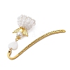 Heart Angel Glass Seed & Plastic Pearl Pendant Bookmark AJEW-MZ00002-01-4