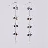 Faceted Rondelle Glass Beads Dangle Earrings EJEW-JE03817-01-1