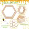 10Pcs Hexagon Wooden Dessert Cupcake Organizer Holder ODIS-GA0001-49-4