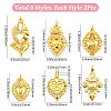 12Pcs 6 Styles Alloy Pendants FIND-SC0017-32-2