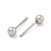 Tarnish Resistant 304 Stainless Steel with 201 Stainless Steel Smooth Round Ball Stud Earring Findings STAS-O004-08B-P-2