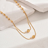 Fashionable Brass Round Pendant Necklaces for Women IF1859-5-1