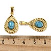 Ion Plating(IP) 304 Stainless Steel Pave Synthetic Turquoise Pendants STAS-U024-15G-04-3