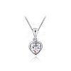Platinum Plated Eco-Friendly Alloy Austrian Crystal Heart Pendant Necklaces NJEW-AA00068-42P-1
