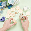 8Pcs 4 Styles Wood Crochet Doll Base Display Rack with Iron Pin FIND-FG0003-19-3