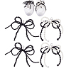 4Pcs 2 Styles Bowknot Resin Imitation Pearl Shoe Charms FIND-GA0005-03B-1