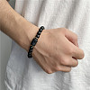 12 Constellations Theme Frosted Black Stone Round Beaded Stretch Bracelets for Women Men WG3EE4F-01-1