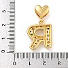 Brass Micro Pave Cubic Zirconia European Dangle Charms KK-P281-01G-R-3