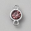 Faceted Glass Flat Round Connector Charms FIND-WH20042-56F-1