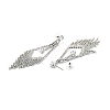 Clear Cubic Zirconia & Crystal Rhinestone Long Tassel Dangle Stud Earrings EJEW-C037-07D-P-3