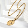 304 Stainless Steel Virgin Mary Pendant Wheat Chain Necklaces for Men NJEW-S387-09G-04-2