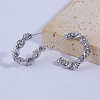 Twisted C-shaped Brass Stud Earrings WL5525-4