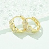 Brass Micro Pave Clear Cubic Zirconia Hoop Earrings EJEW-C122-03G-2