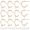 BENECREAT 12Pcs Brass Ring Stud Earring Findings KK-BC0011-04-1