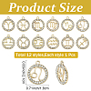 12Pcs 12 Styles Zinc Alloy Crystal Rhinestone Pendants FIND-YW0010-43-2