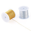 2 Rolls 2 Colors 6-Ply Round PET Metallic Thread MCOR-TA0001-03B-2
