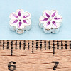 925 Sterling Silver Enamel Beads STER-T008-35C-4