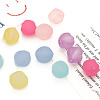 Rubberized Style Transparent Acrylic Beads OACR-K008-02-1