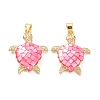 Real 18K Gold Plated Brass Micro Pave Clear Cubic Zirconia Pendants KK-D004-05G-E-2