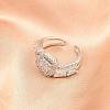 Brass Micro Pave Cubic Zirconia Cuff Rings for Women RJEW-Z113-51P-1